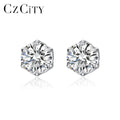CZCITY Silver Geometric Round Earing Sterling Diamond Hot Sale New Moissanite Earring 925 Iced Stud