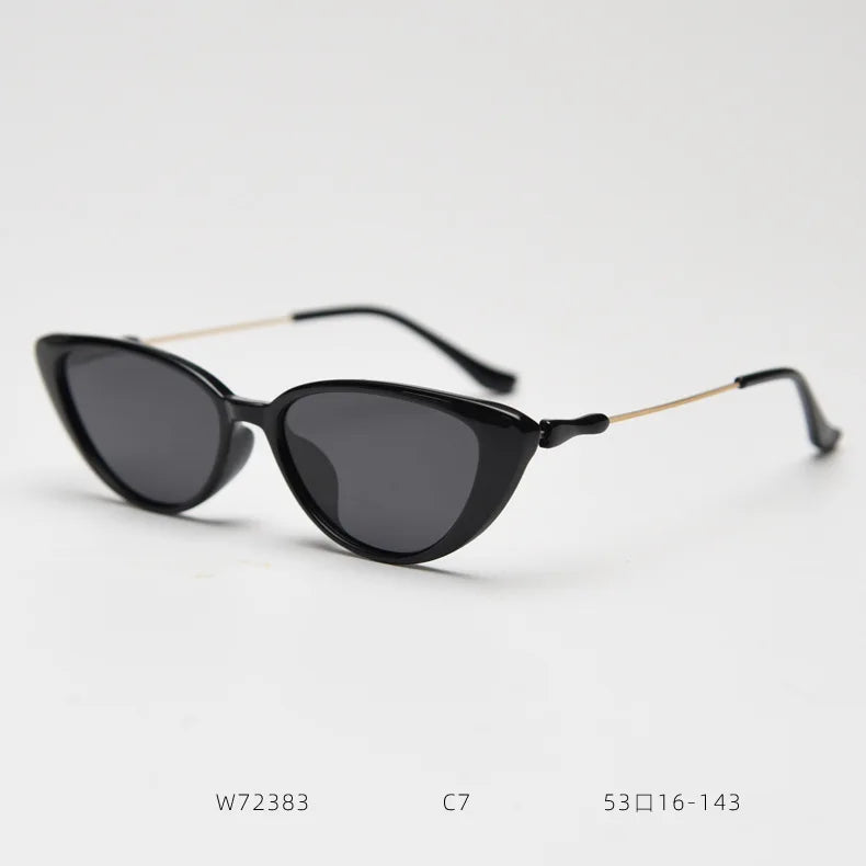 2025 Vintage Small Cat Eye Sunglasses Fashion Narrow Metal Frame Polarized Sun Glasses 100% UV Protection for Women