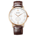 Men Watches Genuine Leather Quartz Wrist Watch for Men Waterproof Casual Business Analogue Wristwatch