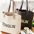 Custom Canvas Tote Bag Recycled Printed Logo Own Design With Pocket and Zipper Tote Shopping Bag