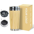 Custom logo Outdoor Camping Healthy Choice Reusable Wooden Coffee Tumbler 16oz Travel Mug Bamboo with Lid