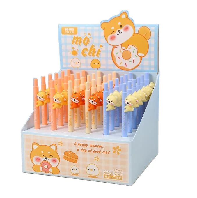 Cute Puppy Shiba Inu Design Retractable Gel Pen