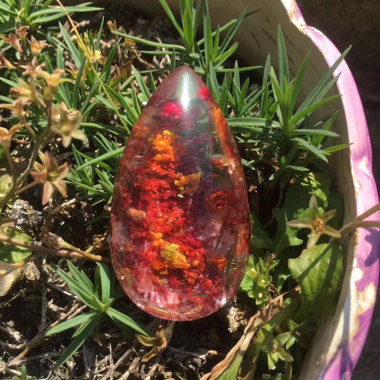 Wholesale Healing Red Garden Quartz Stone Water Tear Drop Pendants