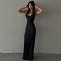 Sexy Lace U Neck Bodycon Beach Dress Summer Women Backless Elegant Party Dresses Holiday Outfits