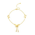Fashion Foot Jewelry Bracelet De Chevill Butterfly Pendant Drop Women Stainless Steel Anklets
