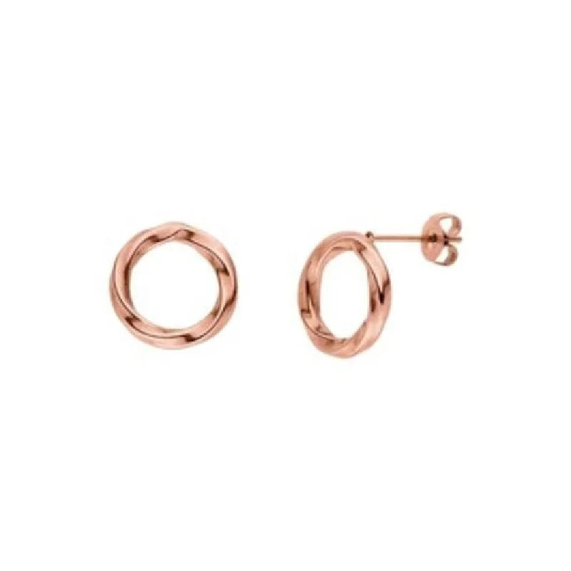 KAULA Women's Trendy Simple Style Gold-Plated Stainless Steel round Stud Earrings Irregularity Design for Christmas Day Gift