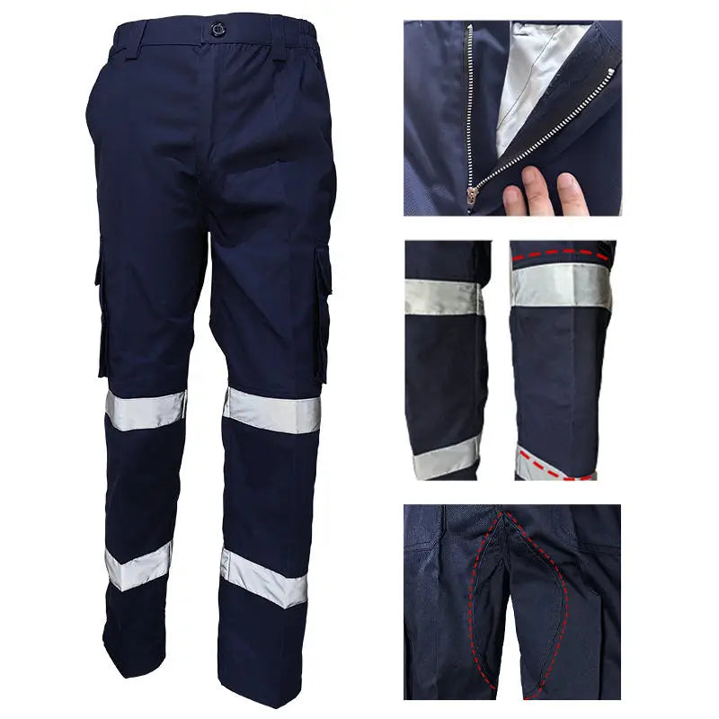 Customized Fashion Mechanic Safety Bib Overalls Workwear Uniform Work Cargo Pants for Men