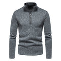2022 European and American Men's Knitted Pullover Coat Solid Color Zipper Stand-Neck Winter Coat in European Size