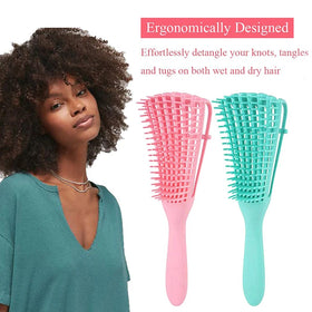 Professional Electric Afro Detangling Hair Brush Women Custom Black Natural Kinky Wavy Curly Hair Home Plastic Boxed