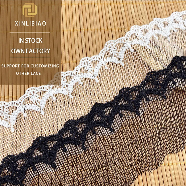 Water Soluble Lace Milk Silk Bar Code Embroidered Fabric for DIY Wedding Clothing Accessories