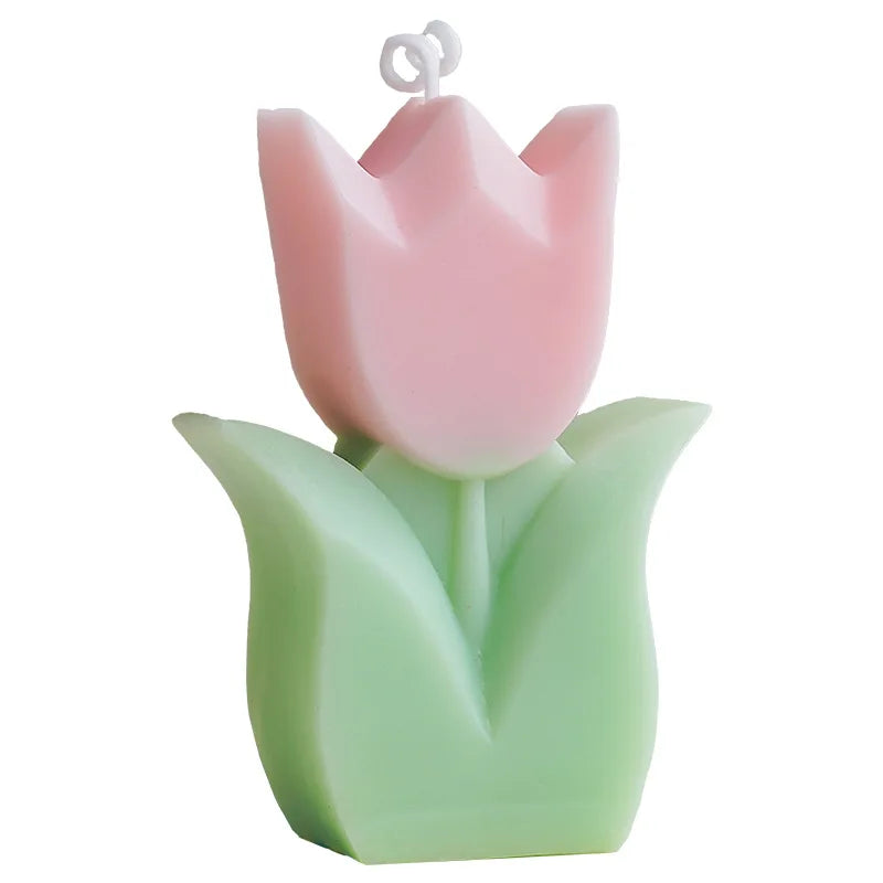 Handmade Small Flower Shape Cross Border Fragrance Tulip Scented Soy Wax Candle Luxury for Mother's Day-Wholesale Souvenir Gift