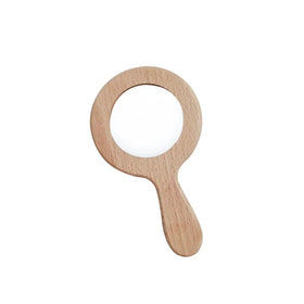 Natural Wooden Magnifying Glass Kid Baby Outdoor Educational Toys Wood Crafts Custom logo