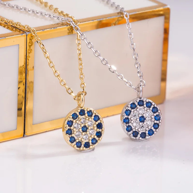 Minimal Jewelry Eye Pendant S925 Sterling Silver Necklace