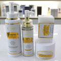 Private Label Organic Vegan AHA Anti-aging Whitening Body Lotion Face Cream Soap & Face Serum with Vitamin C Skin Care Set (new)