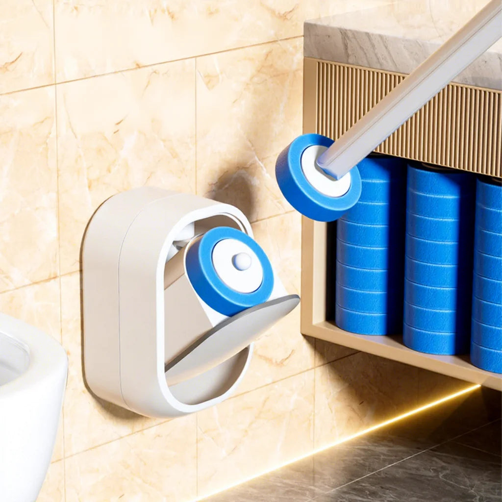 New Design Bathrooms Wall-Mounted Plastic Toilet Brush Stand with Replaceable Brush Heads for Toilet Cleaning