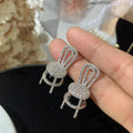 Y223 Wholesale Pendientes Gold Plated Full Rhinestone Chair Stud Earring Dainty for Women Fashion Jewelry Earrings