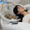 Kisen Popular Beauty Salon Head Spa Portable Electric Massage Shampoo Bed Hair Washing Massage Bed With Steamer in Cheap Price