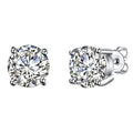 Classic and Simple Design Round Brilliant Cut 0.5ct 1ct 2ct Moissanite Diamond Gold Stud Earring