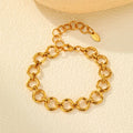 Trendy Minimalist Style Jewelry 18K PVD Gold Plated Geometric Hollow Circle Stainless Steel Bracelet