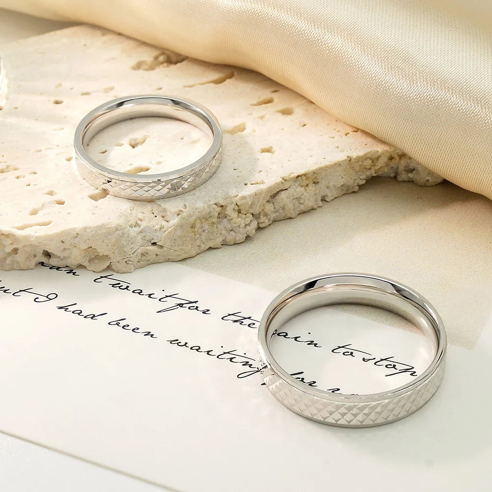 Wholesale Real Silver Couple Rings Couple Band Ring Solid Silver Jewelry for Men Women