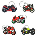 PVC Rubber Keychain Motorcycle Series Key Holder Creative Cartoon Key Rings Fit Men Women Kids Keys Bag Wallet Decoration Gifts