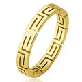 Romantic Couple Ring Jewelry Quality Hypoallergenic Stainless Steel Ring Fashion Hollow Great Wall Pattern Ring Gifts for Women