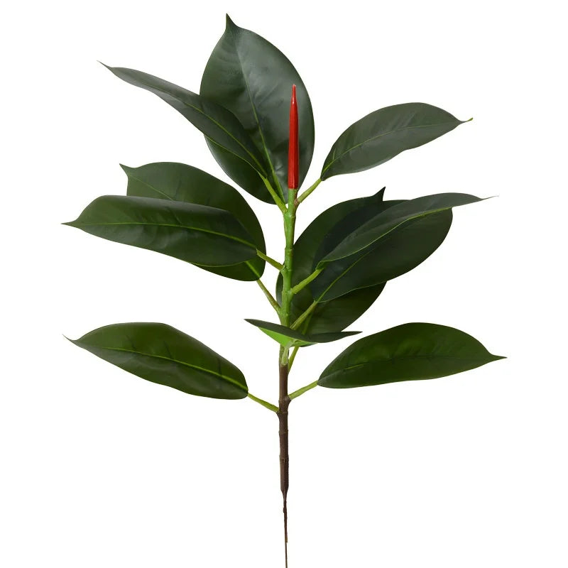 Silk Simulated Rubber Trees and Fork Trees Artificial Tropical Decorative Leaves for Garden Landscaping