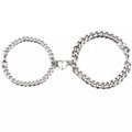 Hot-Sale Couples Matching Bracelets Cuban Chain Peach Heart Magnetic Bracelets for Boyfriend and Girlfriend