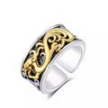 Vintage Thai Silver Plated Dragon Ring Feng Shui Brave Troops Wealth Lucky Carving Open Adjustable Rings Jewelry for Women Men
