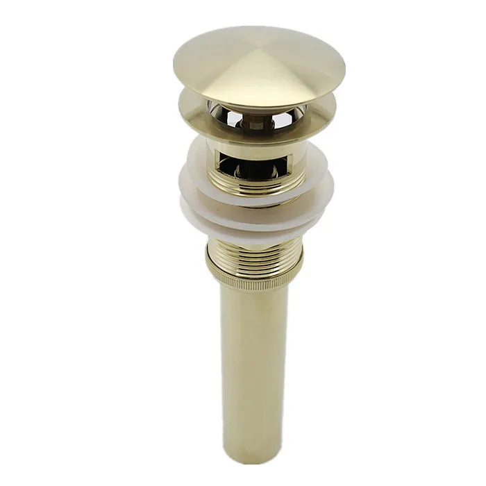 Bathroom Vessel Basin Vanity Sink Brushed Gold Pop-Up Brass Basin Drain