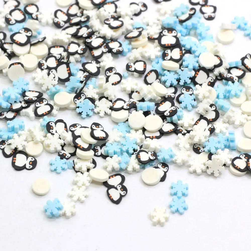Hotsale Mixed Polymer Clay Snowflake Penguin Sprinkles Kawaii Slime Crafting Supplies Home Scrapbooking Sprinkles