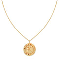 Milskye Cute Jewelry Set for Women Shiny Wedding for Women Brass 18k Gold Sagittarius Bold Zodiac Pendant Necklace