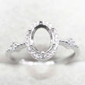 Semi Mount 6*8mm Sterling Silver Ring Frame Empty Blank Support Claw Setting S925 Base Holder Without Center Stone for DIY Inlay