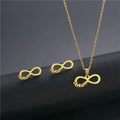 Stainless Steel Schmuck Infinity Jewelry Turkey Wedding Necklace Earring Set for Women