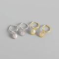 YHE0234 925 Sterling Silver Earrings Wholesale Gold Plated Earrings Sunflower  Earrings Hot Sale Jewelry for Women