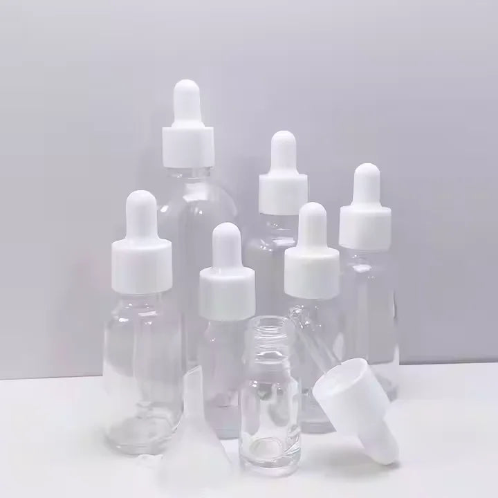 Wholesale 5ml & 10ml Essential Oil Pipette Dropper Bottle with White Cap Manufacturer's Low Price Replacement for Eye Drops