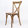Hot Sale Farmhouse Style Solid Wood Stackable Cross Back Chairs for Outdoor Wedding Dining Restaurant Events