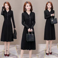Huachao Factory Sweet Skirt Sweater Winter Women Simple Custom Lace Placket Knit Over Kness Women Sweater for Dress