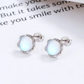Wholesale Hypoallergenic 925 Sterling Silver Genuine 7.8mm Moonstone Earrings Studs Jewelry Nickel Free butterfly Back for Women