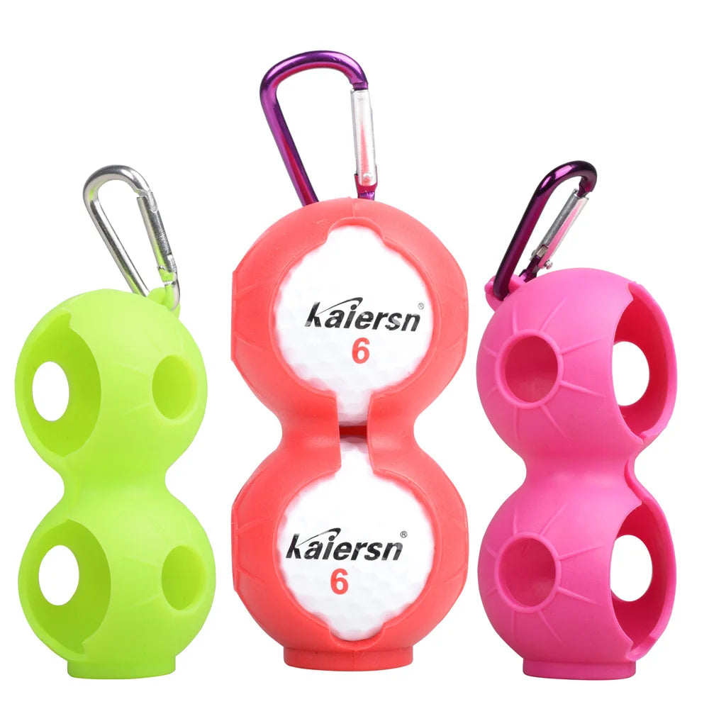 Wholesale Double Fall-Resistant Key Ring Golf Accessories Soft Silicone Waist Holder with Protective Golf Ball Carrier Cover