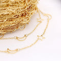 Factory Wholesale Moon Star Shape 14K Gold Plated Brass Chain for Jewelry Making