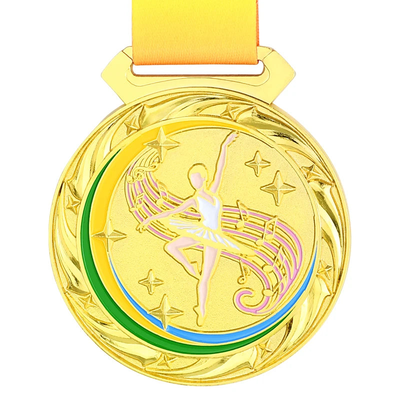 7cm 100g Dance Medal Dance Competition Race Medals Gold Silver Bronze Gold Medals Sports Souvenirs Free Custom Logo Wholesale