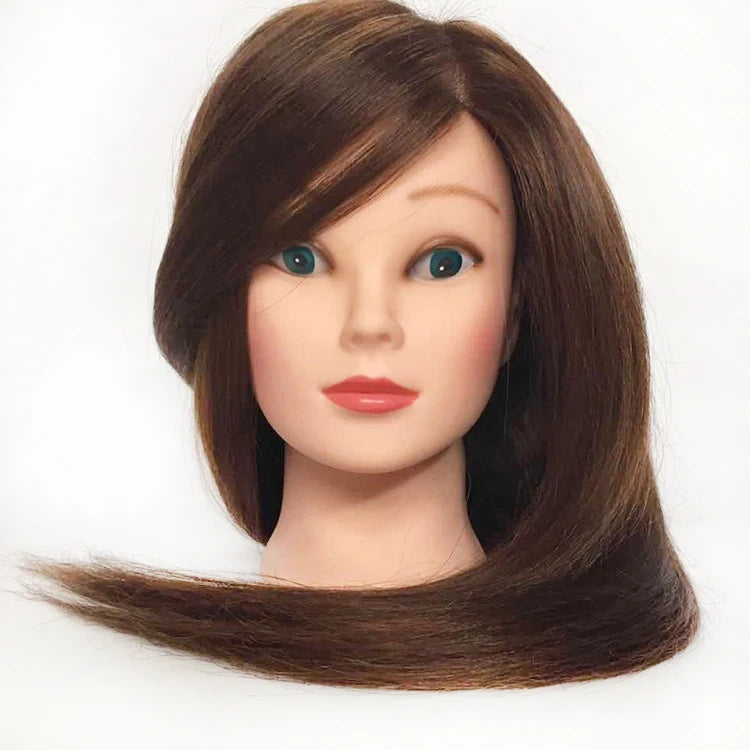 Wholesale Mannequin Head Human Hair Mixed Animal Hair Blonde White Long Thick Hair Training Heads for Hot Curl Hairstyle
