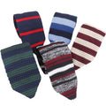 Men's Slim Necktie Striped Polyester Knitted Tie for Formal Business Solid Silk with Accessory Strip for Suit