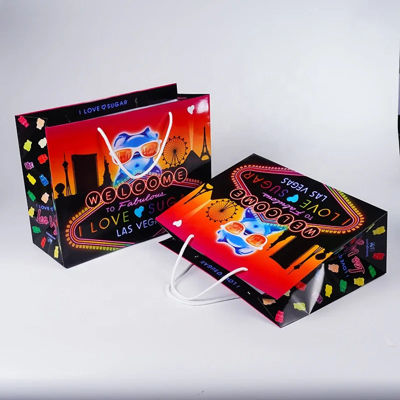 Custom Black With Handle Logo Printed Luxury Shopping Gift Underwear Paper Bags