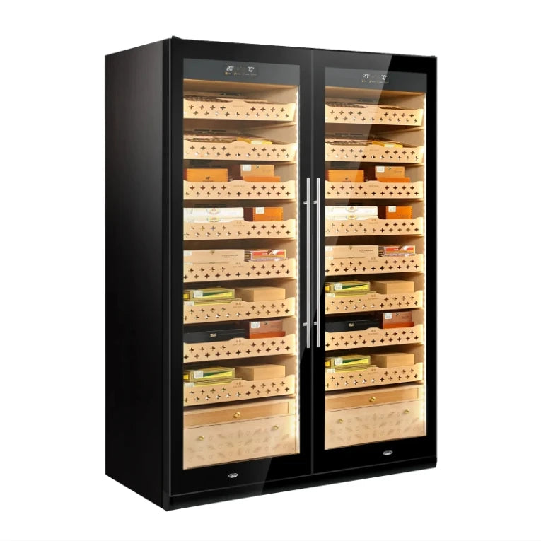 Vanace 200L Mini Cigar Humidor Cabinet Electric Compressor Stainless Steel Refrigerator Hotel Use Cigar Cooler Spanish Cedar