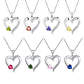 High Quality Luxury Multicolor Zirconia Heart Design Fine Jewelry 925 Sterling Silver Heart Pendant Necklace for Valentine's Day MegaBDM