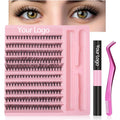 Private Label C Curl Segment Pre-Cut Lash Extension Kit 30D 40D 50D Lash Clusters 8-16mm Individual DIY Cluster Eyelash