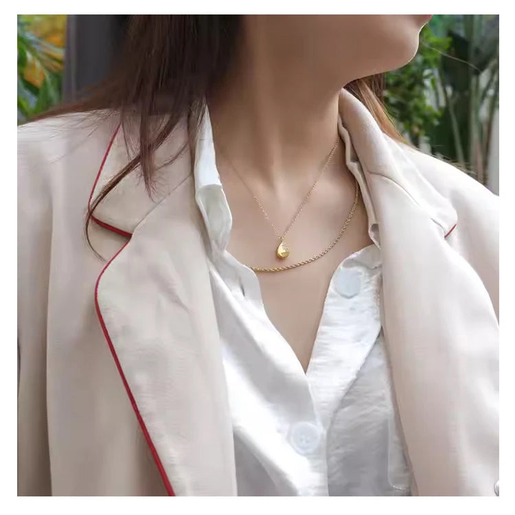 Chris April Fashion Jewelry Pvd Gold Plated 316L Stainless Steel Twist Rope Chain Necklace for Women MegaBDM