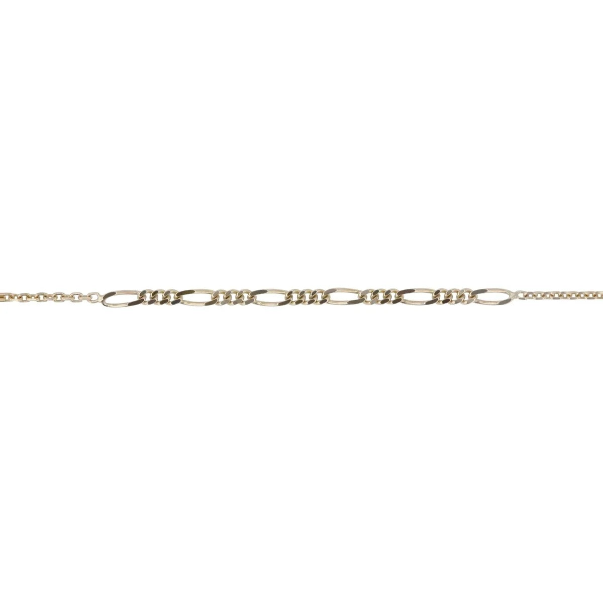 LORUNVE 925 Sterling Silver Gold Simple Mixed Figaro Fine Chain Bracelet Women